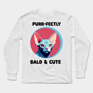 Purr-fectly Bald & Cute: The Sphynx Cat Chronicles" Long Sleeve T-Shirt